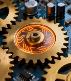 电路板上的芯片特写()14215#横屏 