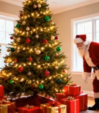 圣诞老人布置圣诞树礼物场景12426#横屏 