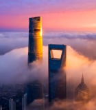 上海陆家嘴高楼云海航拍11826#横屏 