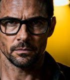 戴眼镜男人近景特写11163#横屏 