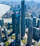 上海陆家嘴摩天大楼航拍13891#横屏 