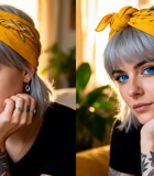 戴头巾纹身女孩特写5550#横屏 