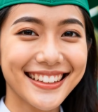 	 戴学士帽微笑的毕业生6041#横屏 