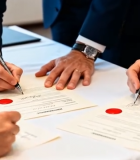 商务人士签署合同场景2614#横屏 