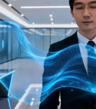 商务人士操作虚拟数据3928#横屏 