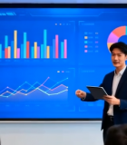 商务人士会议室汇报数据7683#横屏 