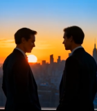 商务人士窗边交流13391#横屏 