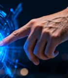 商务人士触摸科技光效界面3809#横屏 