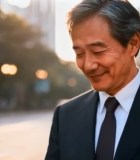 商务人士户外看手机画面3510#横屏 