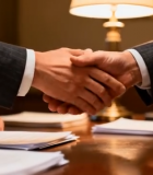 商务人士办公室握手合作5251#横屏 