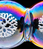 带有雪花图案的彩色气泡素材6674#横屏 