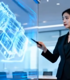 商务女性演示虚拟机械模型4652#横屏 