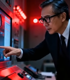 商务人士操作监控屏幕15059#横屏 