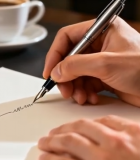 商务人士笔记本上写字画面8316#横屏 