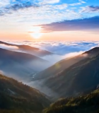 山峦云海日出全景9017#横屏 