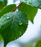 带水珠的绿叶特写(1)14234#横屏 