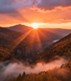 山林日出自然风光素材15092#横屏 