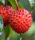 带水珠荔枝果实特写素材4394#横屏 