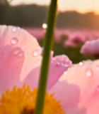 带水珠的粉色花朵特写(2)10982#横屏 