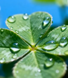 带露珠的三叶草特写12026#横屏 