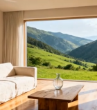 	 带山景窗的现代客厅室内场景14904#横屏 