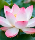 带水珠的粉色荷花特写(2)7219#横屏 