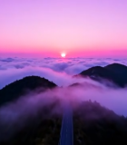 山间公路云海日出景观6596#横屏 