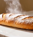 大理石台面上的新鲜出炉面包10838#横屏 