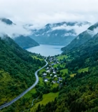 山间公路自然风光全景13883#横屏 