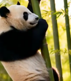大熊猫攀爬竹子6621#横屏 