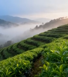 山间茶园晨景2371#横屏 