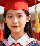 大学毕业生穿学士服近景画面7256#横屏 