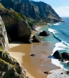 山海相依的海滩俯瞰景观1476#横屏 