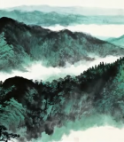 山谷间穿透乌云的阳光风景8868#横屏 