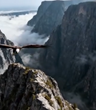 山巅雄鹰展翅自然风光4235#横屏 