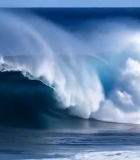 	 大海翻涌的波浪景象4264#横屏 