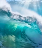 大海海浪阳光照射景象10682#横屏 