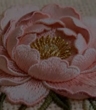 	 刺绣粉色花朵微距特写12525#横屏 