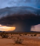 沙漠上空巨大云层景象7717#横屏 