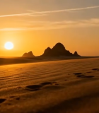 沙漠日落景象(2)12526#横屏 