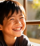 窗边微笑小男孩14334#横屏 