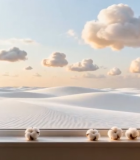 窗边沙漠与云朵景观6239#横屏 