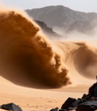 沙漠风沙涌动景象6405#横屏 