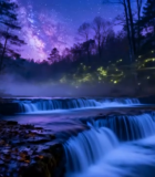 森林溪流星空梦幻素材9796#横屏 