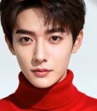 穿红高领毛衣男士特写7689#横屏 