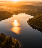 森林湖泊日出全景(1)13766#横屏 