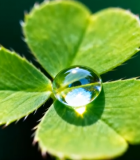 三叶草上的晶莹水滴9072#横屏 