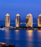 三亚凤凰岛海滨夜景4351#横屏 