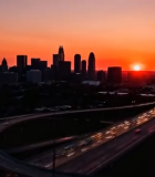 日落时分城市立交桥全景6533#横屏 