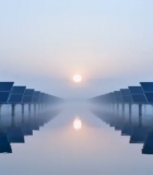 日落时分海洋中的潜艇7408#横屏 